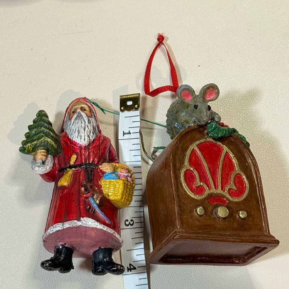 Vintage Santa and Rat Radio Ornament Set - Picture 7 of 7